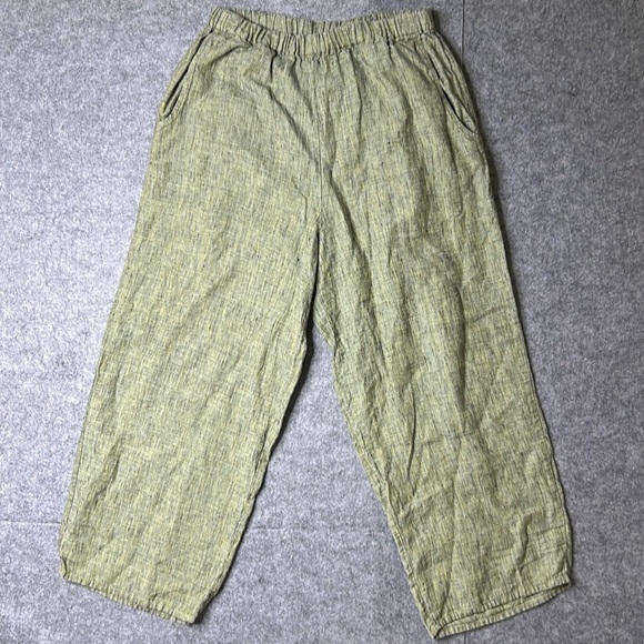 Flax Pants - Flax by Jeanne Engelhart Small green linen pants with pockets